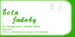 bela jakoby business card