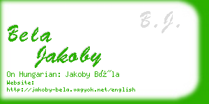 bela jakoby business card